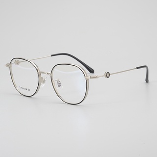 ✐純鈦眼鏡框超輕時尚復古圓形男女近視眼鏡架IP電鍍可配高度數鏡架