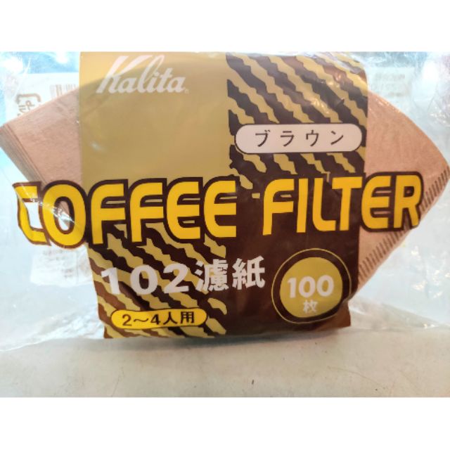 【現貨】日本 Kalita 102 濾杯專用 2-4人 無漂白濾紙 100入扇形濾紙