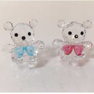 Preciosa捷克寶仕奧莎水晶飾品-粉色&藍色泰迪熊