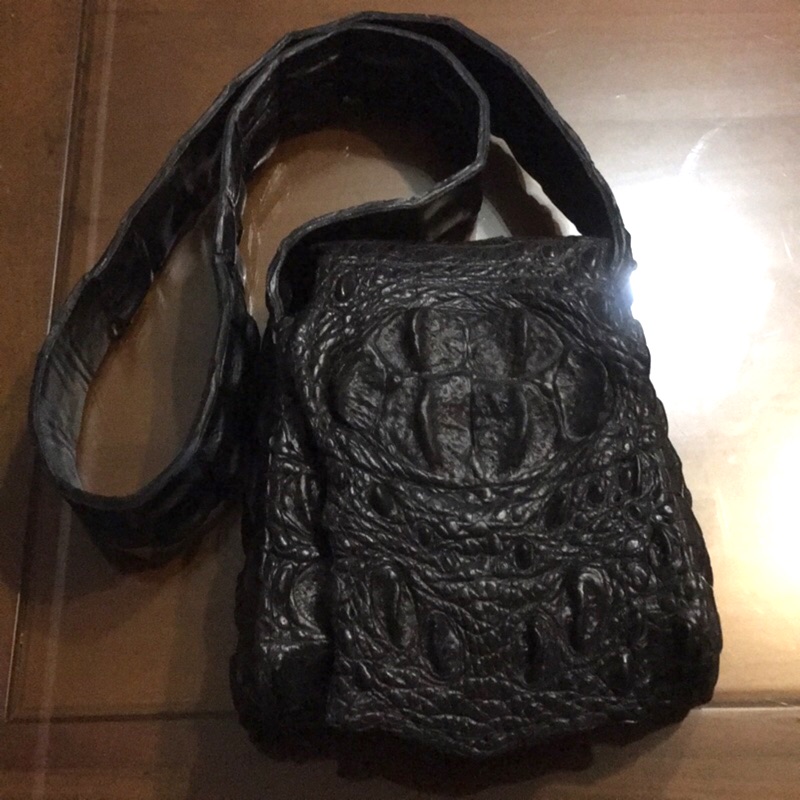 [全新] 老鱷魚皮包 純手工製 側背包 超特別稀有包包