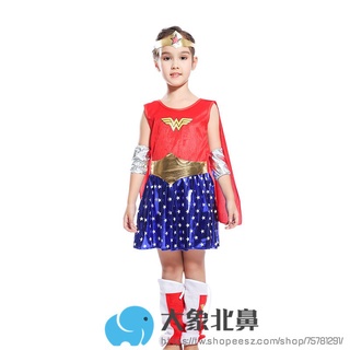 萬聖節兒童服飾 神力女超人服裝 兒童cosplay神力女超人衣服 女生造型服飾 女童裙子 變裝派對 學校表演服裝