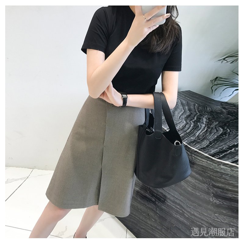 遇見潮服 Ol通勤女裝夏輕熟風職場套裝小個子兩件套裙連衣裙顯高大碼微胖mm Nr3x 蝦皮購物