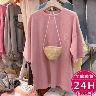 【梨卡】 隔日到貨 女裝 短袖 上衣 T恤 衣服 女生衣服 多巴胺穿搭 寬鬆上衣 大尺碼女裝 BR1126【現貨24H】