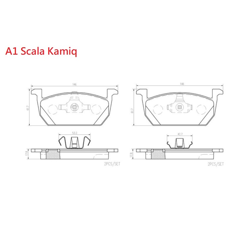 (VAG小賴汽車)A1 Scala Kamiq 前輪 煞車皮 來令片 Brembo 陶瓷 公司貨