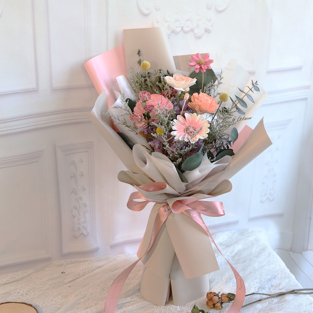 瓔珞莊園 花束 G74 永生花 乾燥花 畢業季 送禮花束 畢業花束 向日葵花束 獻花花束 蝦皮購物