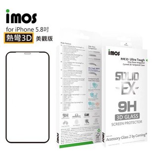 imos玻璃貼 imos 3D iPhone11 11Pro 11ProMax XsMax Xs 美觀滿版玻璃(黑邊)