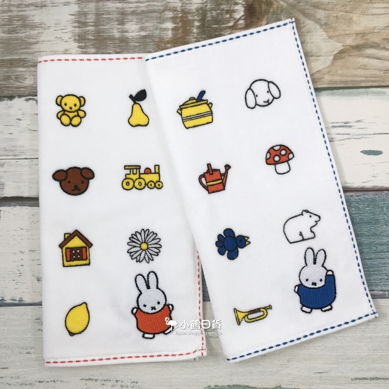 【現貨】日本進口 正版 miffy 米飛兔 米菲兔 Bruna's icon 刺繡 印花 棉質 手帕