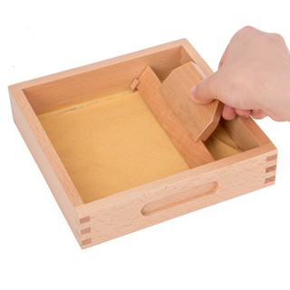 現貨《木製玩具】刮沙箱 蒙氏蒙特梭利教具 ♥ 木質沙盤 兒童早教 益智玩具 ♥ 商檢合格 練習寫字畫 刮沙盒 教具