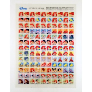 日本進口 迪士尼 行事曆 日誌 迷你 貼紙 美人魚 公主