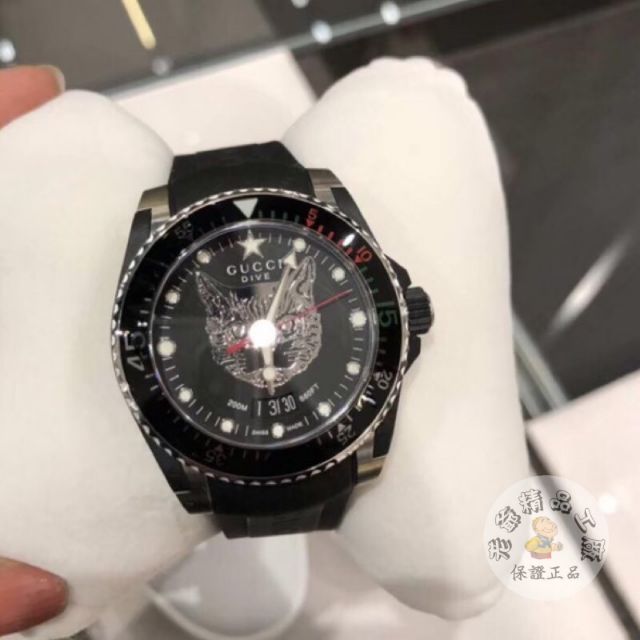 在台正品 Gucci手錶dive系列貓科動物圖案兩色 蝦皮購物