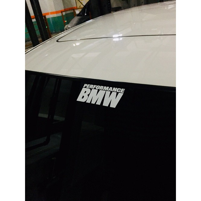 【豆豆彩藝】B50-BMW PERFORMANCE 簍空防水貼紙 (前檔貼 潮貼 老車 經典 E30 E34 E36 )