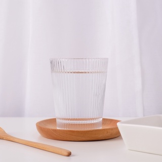 ·厚食·「限時優惠」簡約條紋水杯矮款 杯子 水杯 馬克杯 咖啡杯 玻璃杯 茶杯 拍攝道具