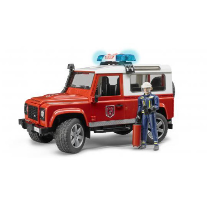 【HAHA小站】RU2596 麗嬰 德國 BRUDER 1：16 路虎消防越野車+聲光+人偶組 兒童 大型 汽車 玩具
