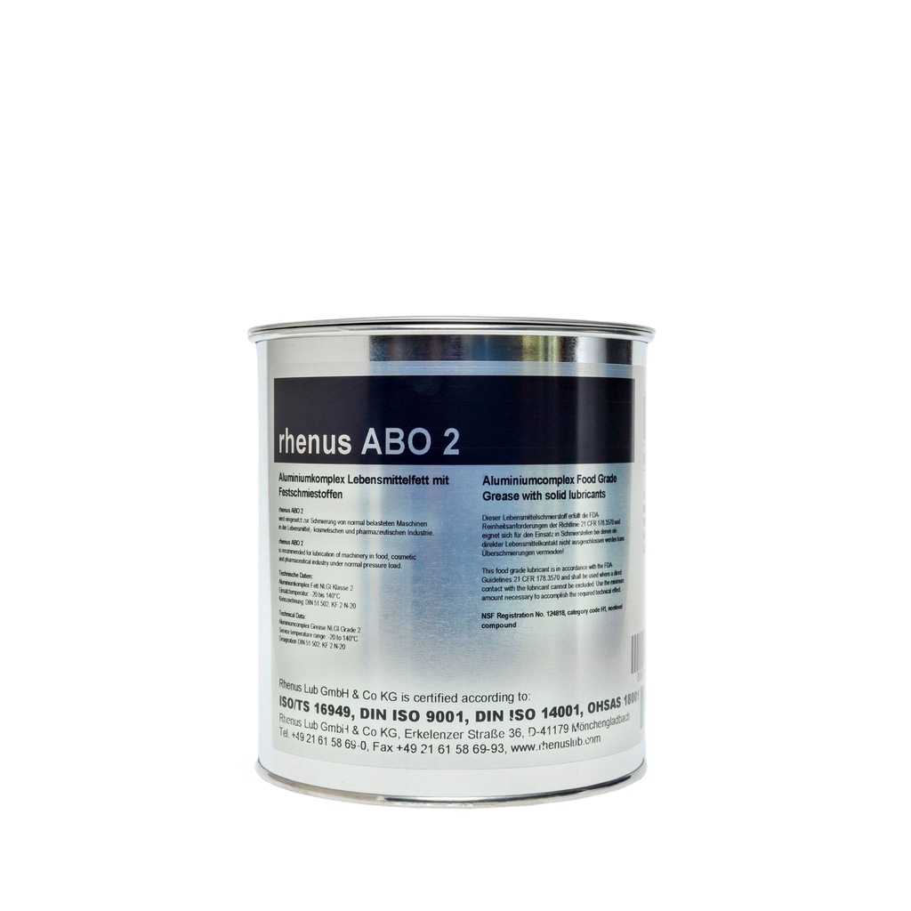 綠能仕 rhenus ABO 2 食品級 含聚四氟乙烯PTFE耐極壓潤滑脂(食品級潤滑油)(1kg)【亞拉旗艦館】