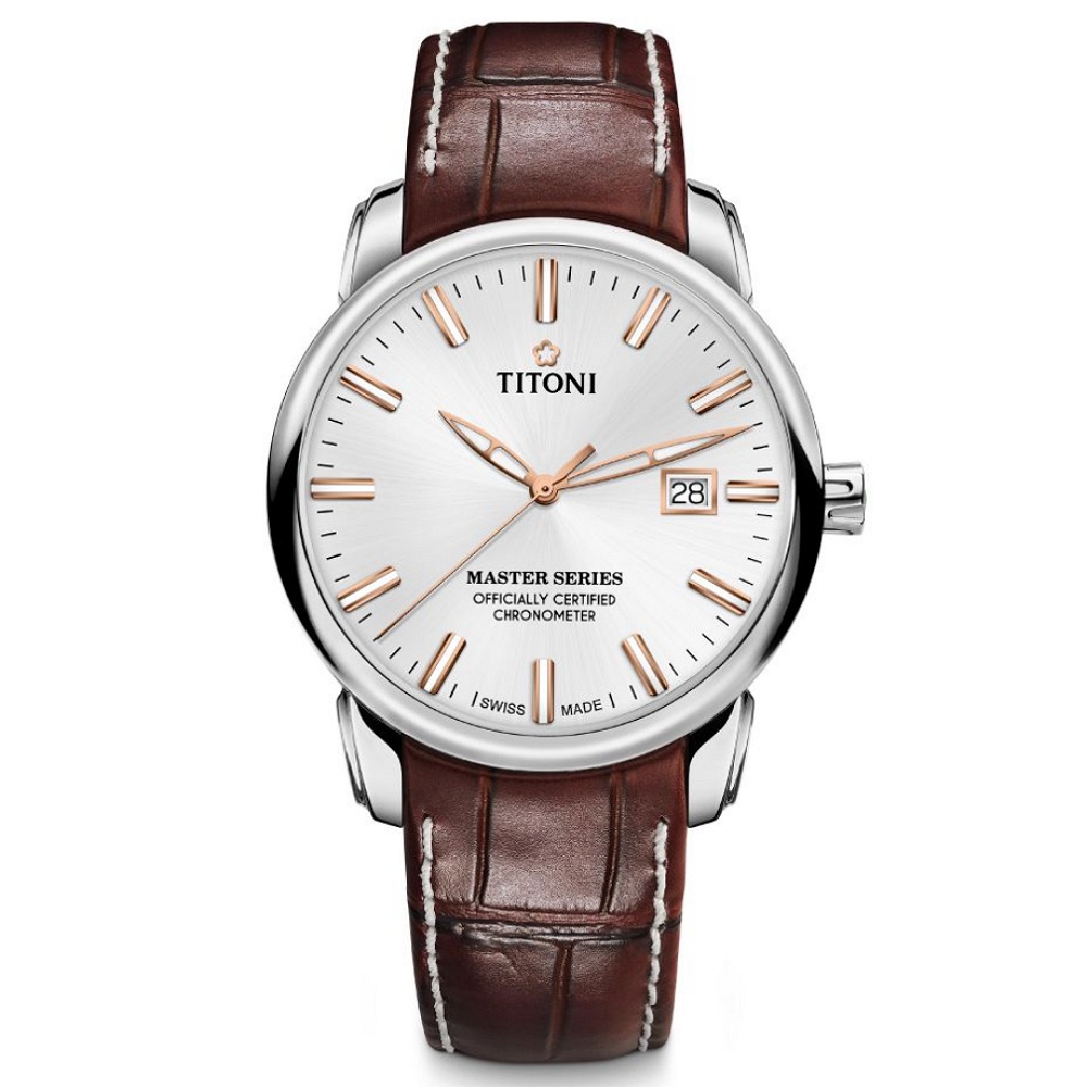 【聊聊甜甜價】TITONI 梅花錶 大師系列 瑞士官方天文台認證 機械腕錶  41mm / 83188S-ST-575R