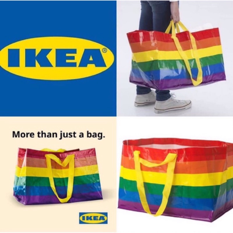 🦘現貨  IkEA [澳洲限定🌈彩虹購物袋🌈]是行走的飄揚🌈彩虹旗