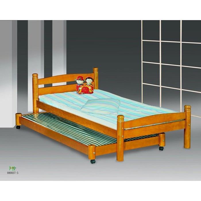 【全台家具】GS-21 實木柚木 單人3.5尺子母床(子床+母床 可拆售) 台灣製造