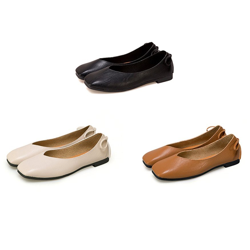 復古學院風方頭平底單鞋女舒適軟底低跟鞋蝴蝶結平跟女鞋黑色38