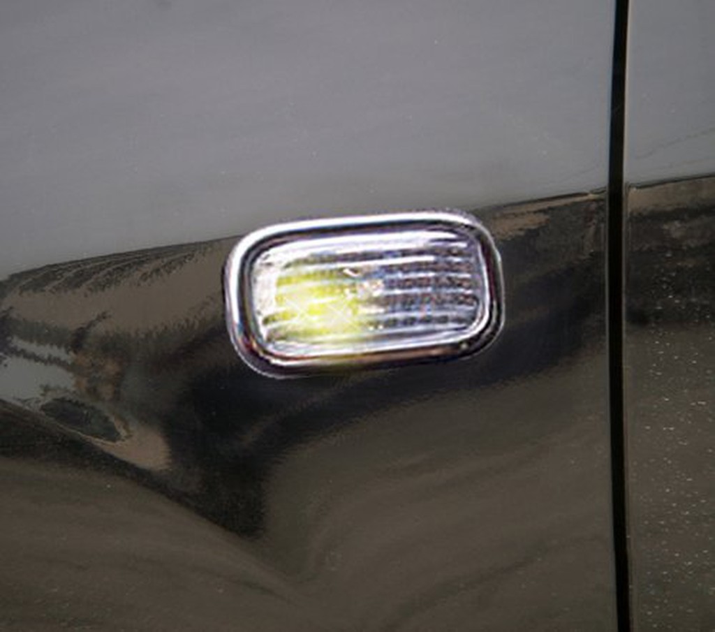 IDFR ODE 汽車精品 NISSAN X-TRAIL 03-UP 鍍鉻側燈框+LED黃光燈 電鍍側燈框+LED黃光燈