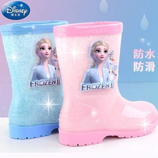 迪士尼 兒童 雨鞋 學生 水鞋 雨靴 女小童 愛莎公主 雨衣 防滑 短筒 新款 迪士尼公主 防滑雨鞋