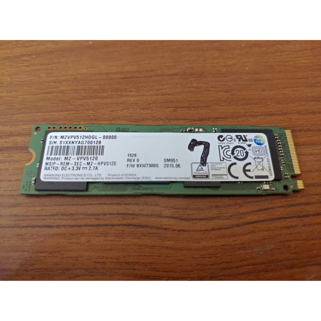 SAMSUNG 三星 SM951 512GB NVME PCIE SSD MLC顆粒