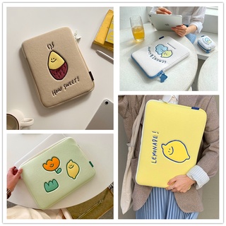 『韓國 Second Morning』檸檬刺繡筆電包 11寸 ipad包 檸檬汽水平板包 13.3/15寸 電腦包筆電套