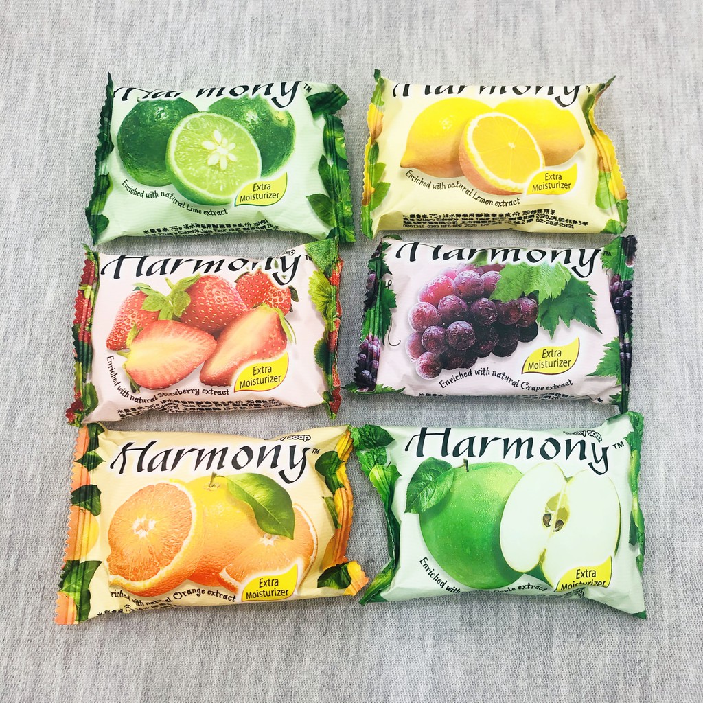 Harmony 進口水果香皂 六種香味75g 青蘋果/草莓/葡萄/柳橙/黃檸檬/綠萊姆