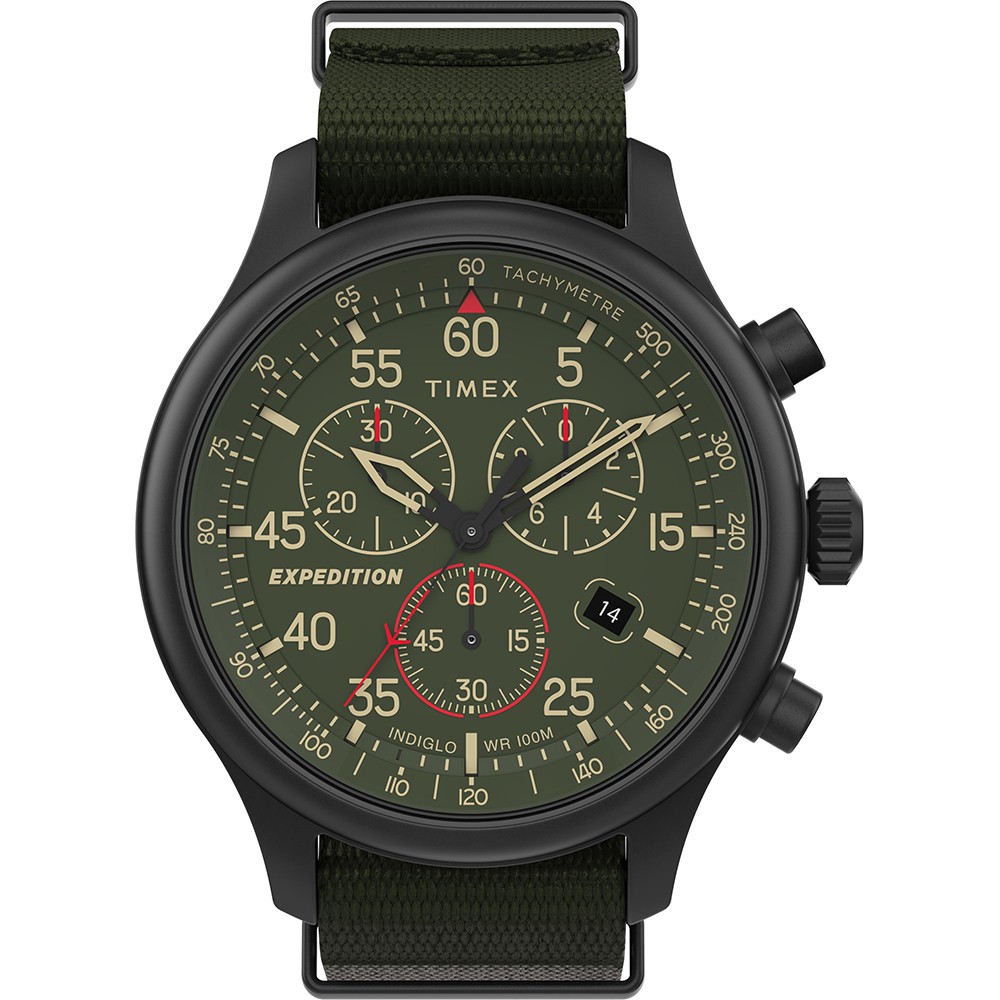 【TIMEX】 天美時 遠征系列 三眼計時手錶 (綠/黑 TXTW2T72800)