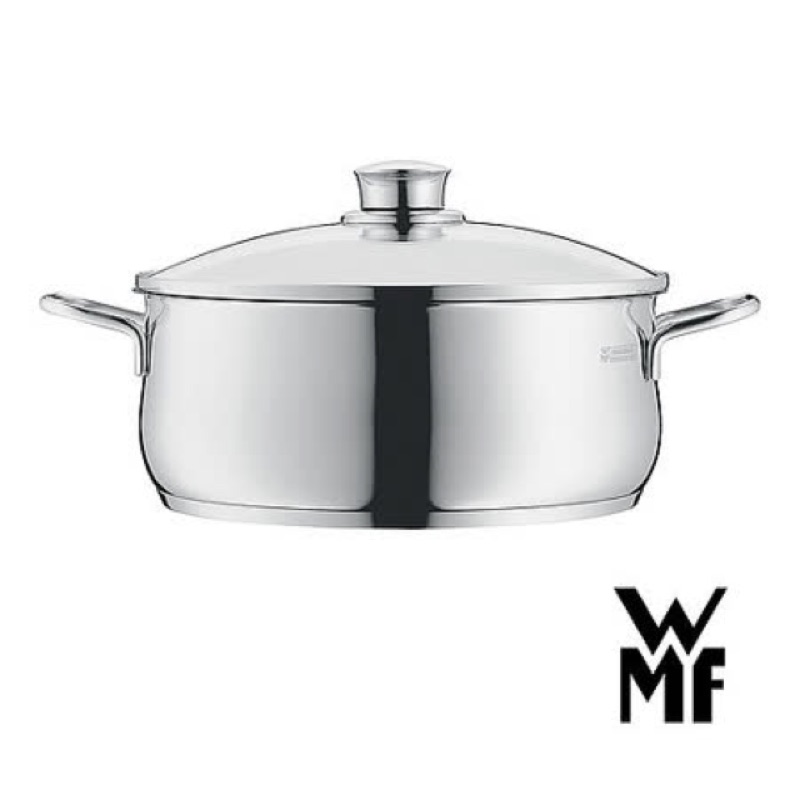 全新．德國WMF不鏽鋼金鑽低身湯鍋20cm/3L