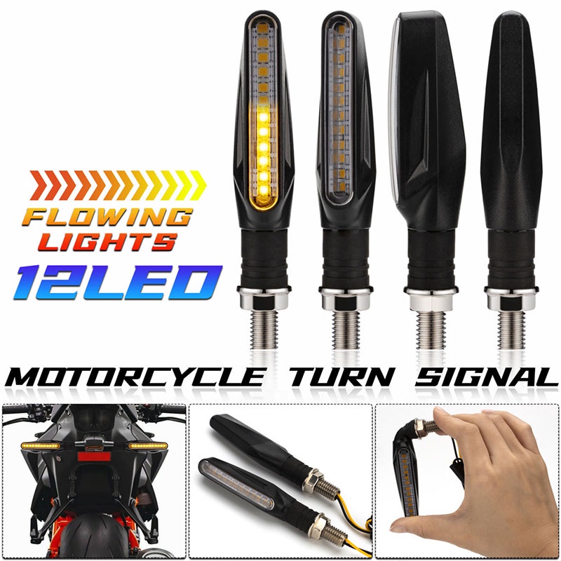 12v 4 件通用摩托車 Led 轉向信號燈閃爍 12 Led 指示燈閃爍器琥珀色自行車燈閃爍燈高品質