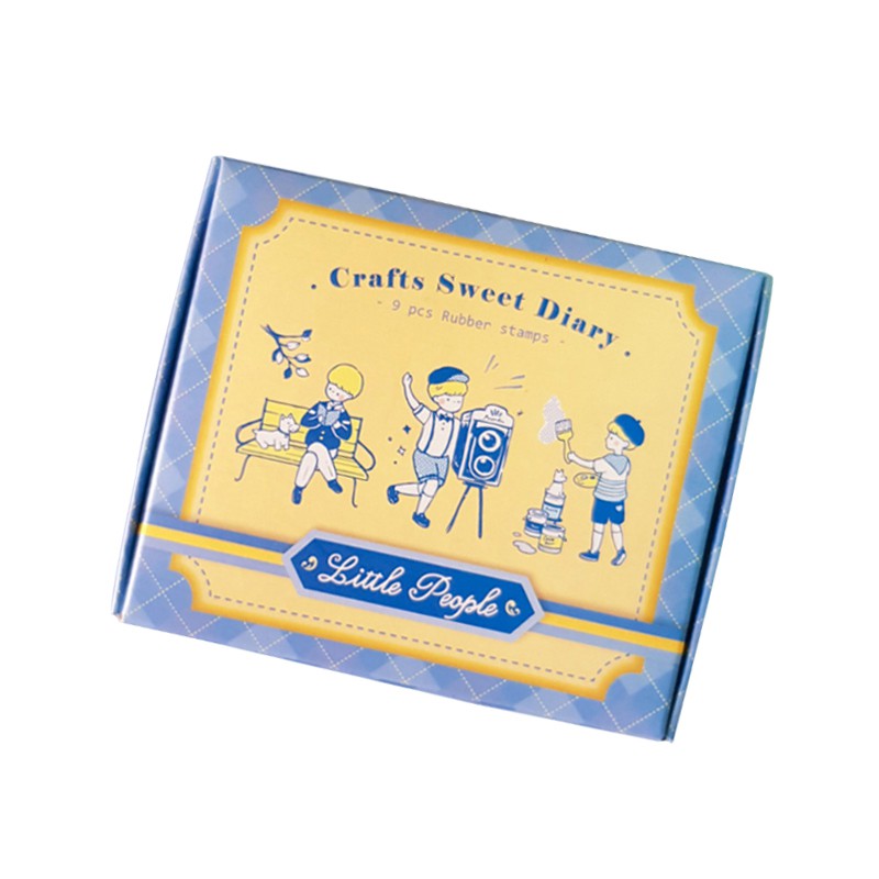 【 Micia 美日手藝館 】盒裝印章-小人物-旅行少年