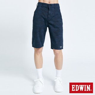 EDWIN 男款 迦績EJ2棉涼感迷彩短褲(黑藍色)