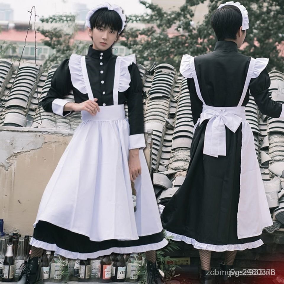 🌸台灣出貨24H🌸優質愛麗絲的女僕裝男穿cosplay可愛日係洛麗塔裙動漫女傭服蘿莉黑色女裝大佬