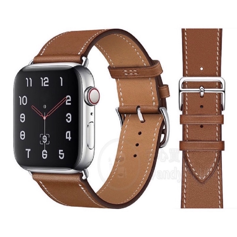 愛馬仕同款皮革  適用 Apple watch 錶帶 蘋果手錶錶帶 iwatch 5 6 7 8 代