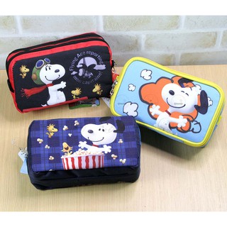 史努比 SNOOPY 正版 雙層雙拉鍊帆布 萬用包 化妝包 筆袋 筆包 收納包 糊塗塔克 ALL.MY GOD