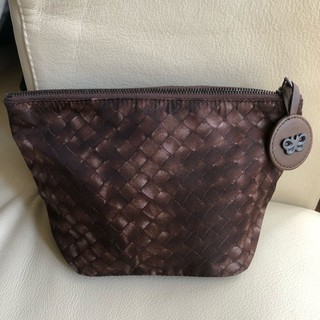 保證全新正品 Bottega Veneta BV 咖啡色 編織紋 立體 小型 化妝包 萬用包 收納包