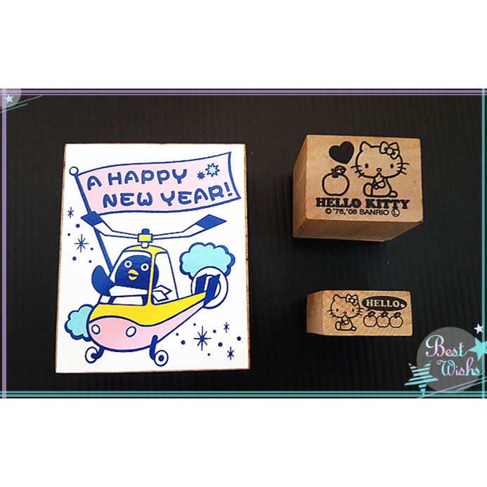 【現貨】Hello Kitty 木製印章/木頭印章/長方形印章 文具/卡片工具 三麗鷗 凱蒂貓