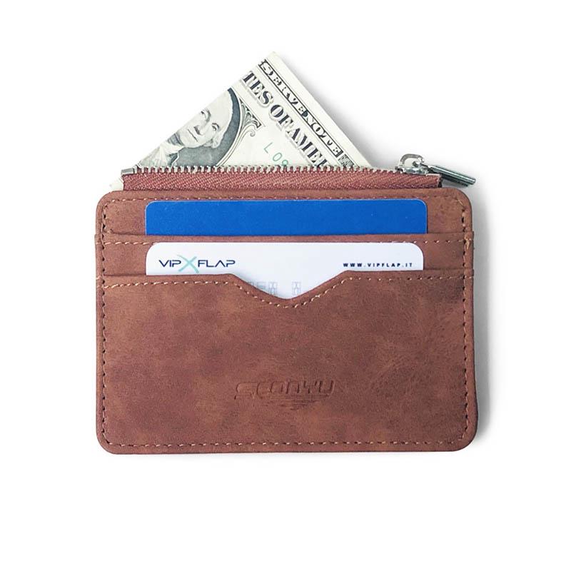 軟拉鍊卡夾男士錢包信用卡夾商務品牌男迷你錢包錢包