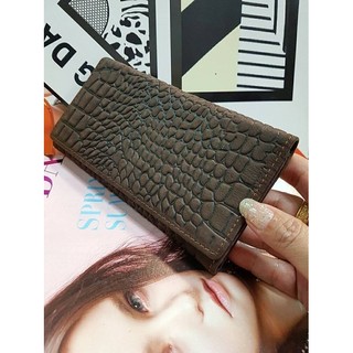 ☆小薇的店☆ ㊣手作牛皮個性男用鱷魚紋長皮夾特價890元