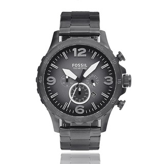 FOSSIL | 粗獷新時尚 槍灰色不鏽鋼錶帶 三眼計時腕錶 - 灰 JR1437