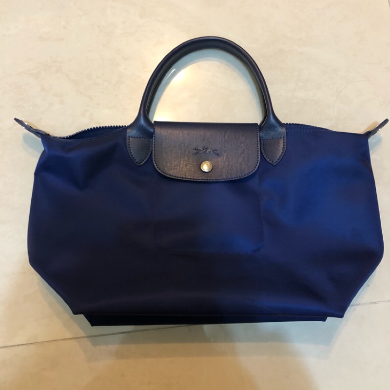 Longchamp neo加厚版海軍藍 s 短把 法國outlet帶回