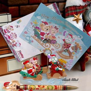 Ariel's Wish-日本東京迪士尼Duffy達菲熊雪莉玫貓咪傑拉東尼聖誕節明信片留言版memo聖誕卡片耶誕卡-現貨