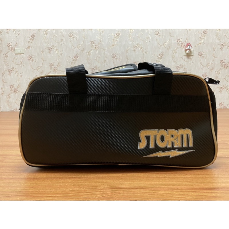 韓版STORM 保齡球  簡易式保齡球雙球袋 黑金