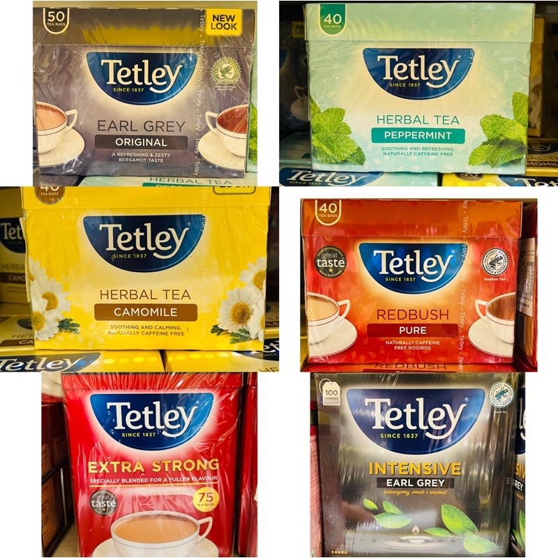 英國Tetley 泰特利英式伯爵茶/沁涼薄荷茶/洋甘菊茶/南非國寶茶/特濃紅茶60g～237g/盒