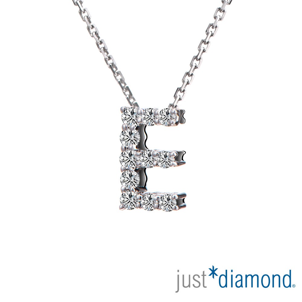 【Just Diamond】Love Words字母系列 18K金鑽石墜子-E(不含鍊)