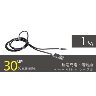 Micro USB 金屬軟管充電傳輸線(1M)