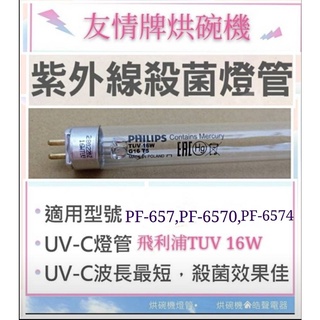 現貨 友情牌烘碗機PF-657 PF-6570 PF-6874 PF-6161殺菌燈管16W飛利浦UVC 【皓聲電器】