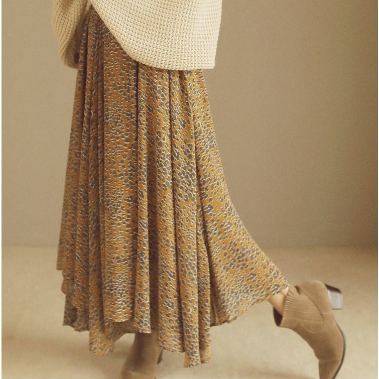 Ungrid [K0323-805] 斑點不規則雪紡長裙(2色)