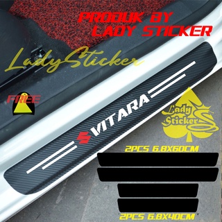 VITARA CAR 3D 碳纖維門檻板 3D 碳纖維貼紙 SUZUKI VITARA 汽車腳蹬