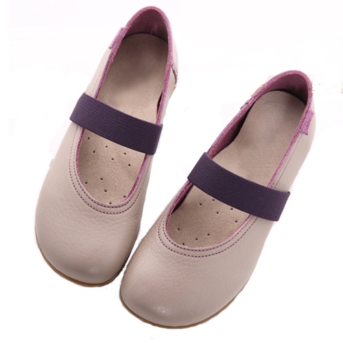 G.Ms. MIT系列-圓頭牛皮休閒鞋-紫灰色